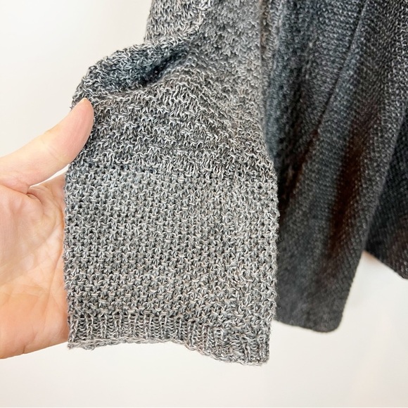 Eileen Fisher Linen Knit Cardigan Womens Small Two-Tone Gray Lagenlook Minimal - Picture 5 of 10